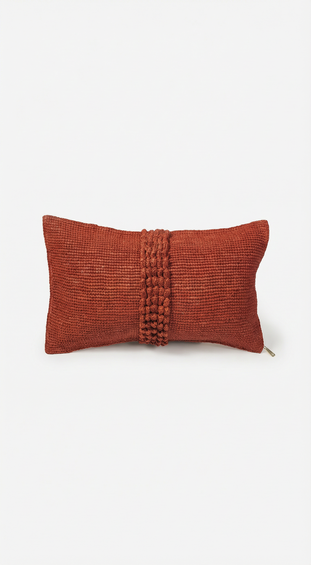 Housse de coussin en raphia - couleur rouille - MIRINDRA
