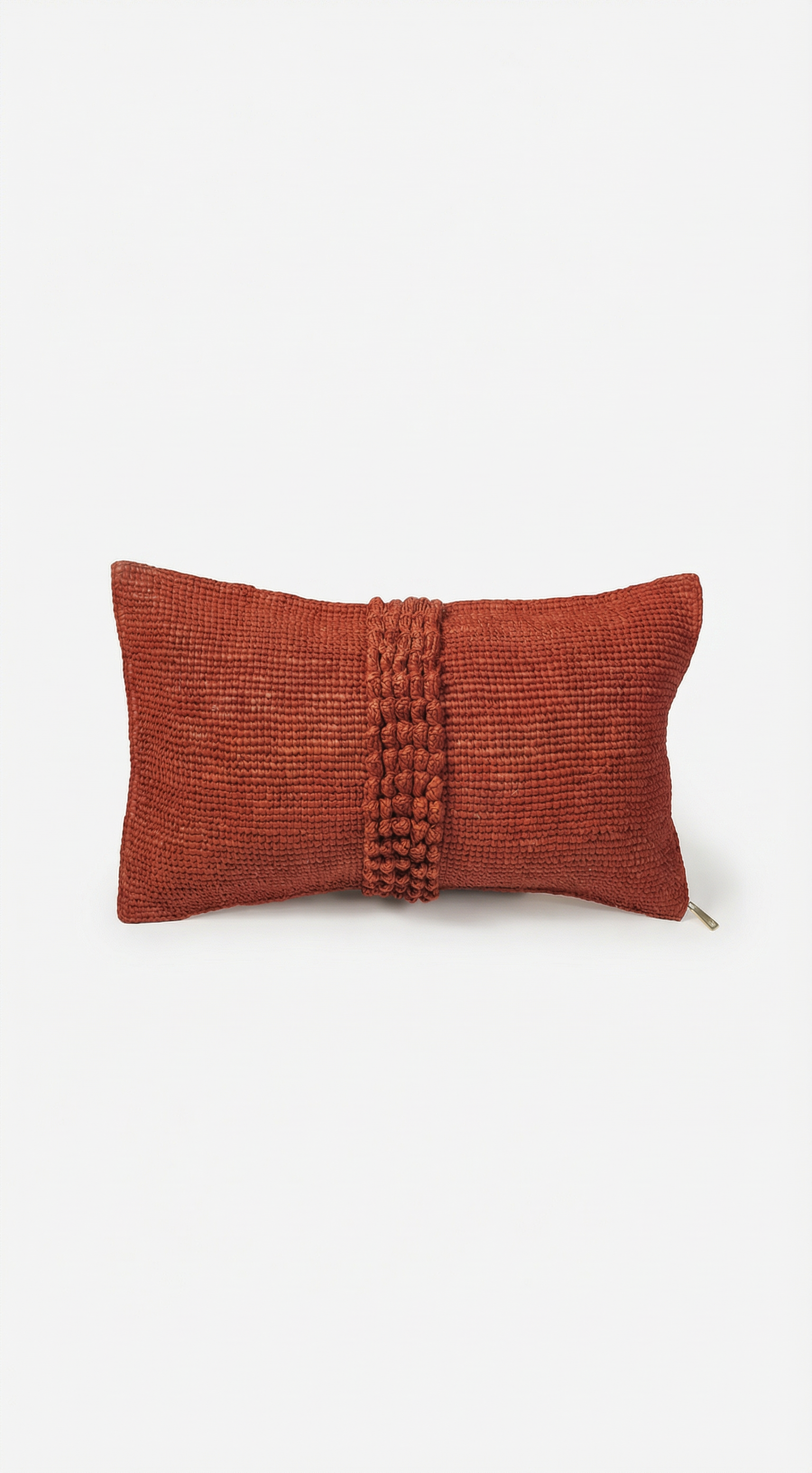 Housse de coussin en raphia - couleur rouille - MIRINDRA