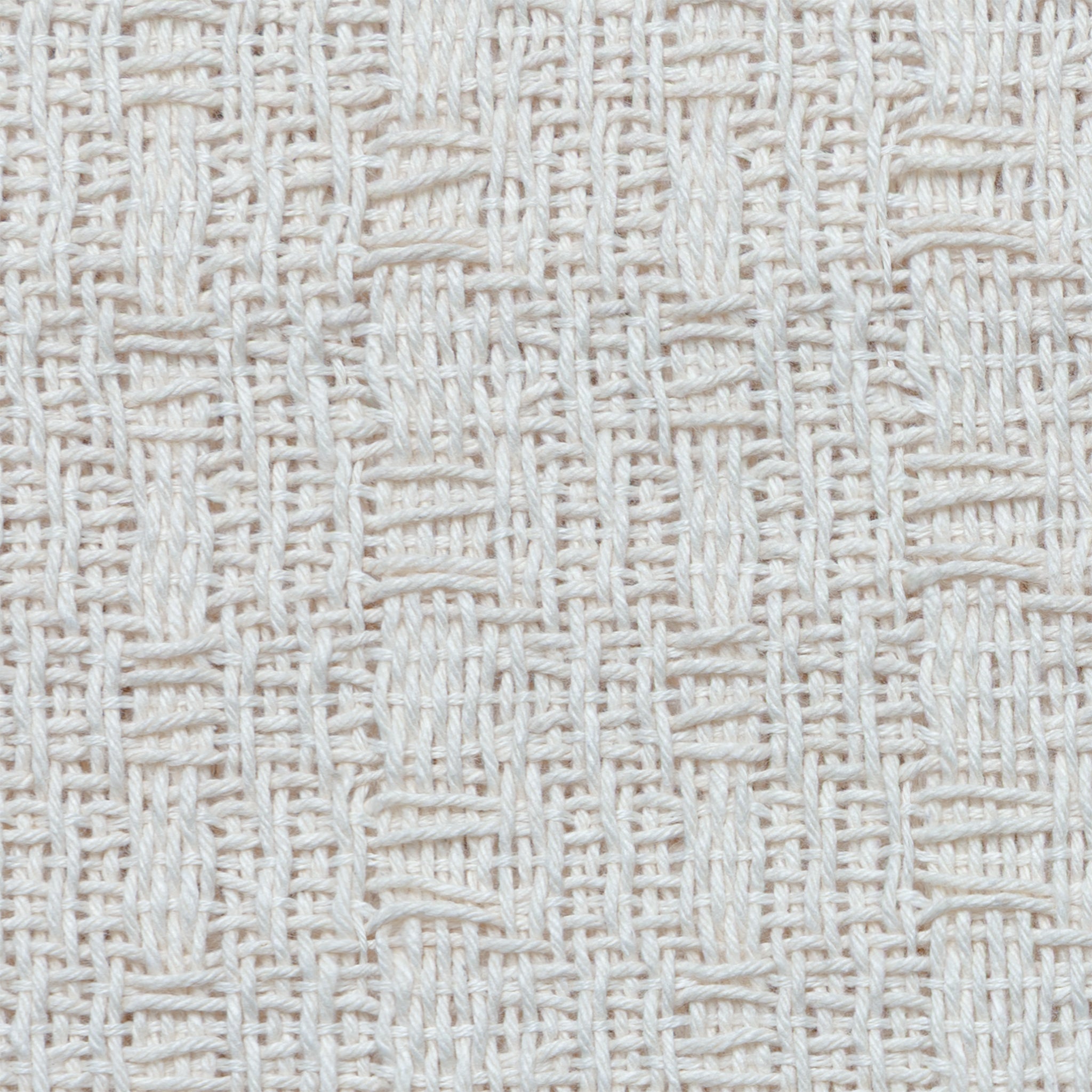 Plaid écru en coton tissé à la main AINA