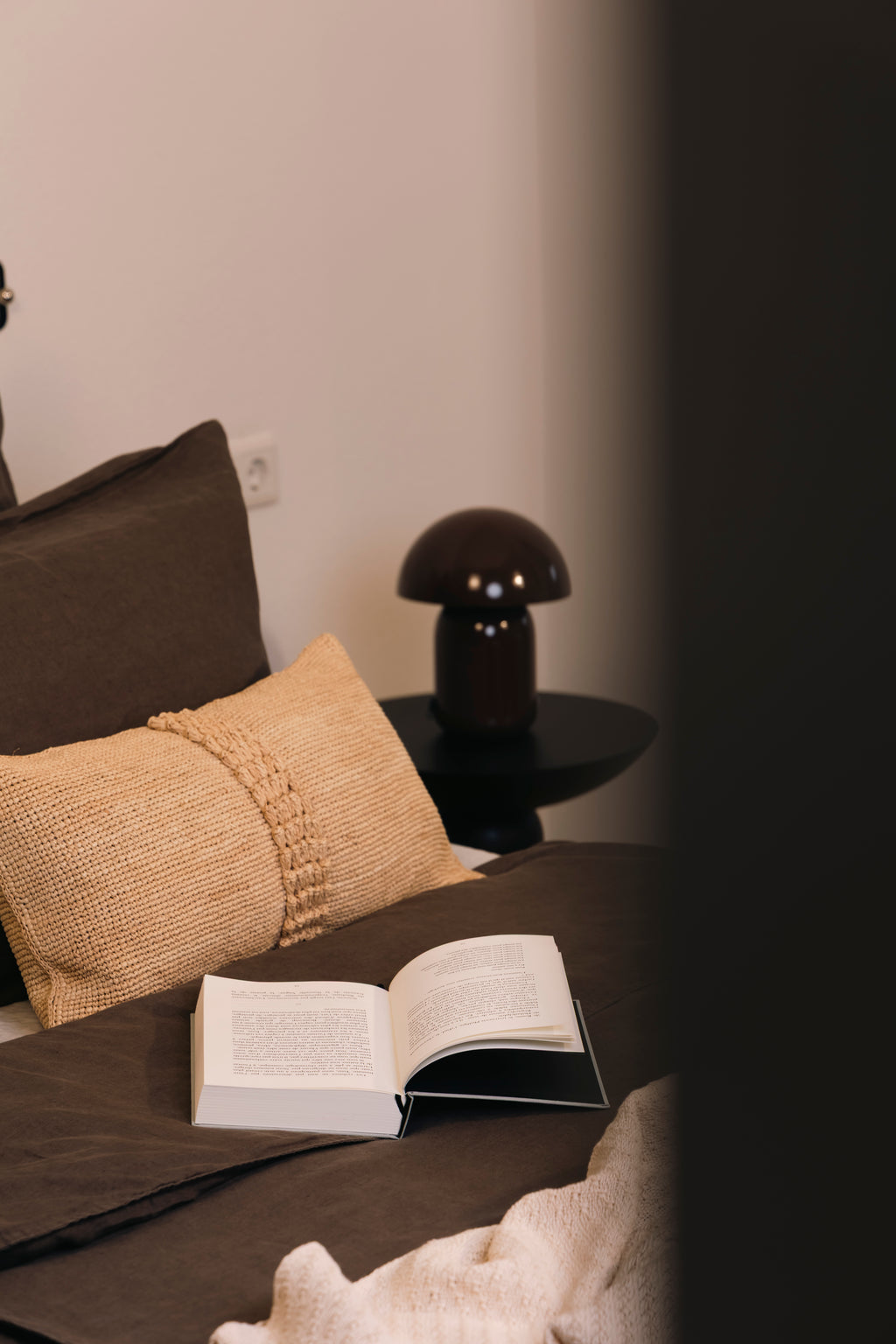 Housse de coussin en raphia - couleur rouille - MIRINDRA