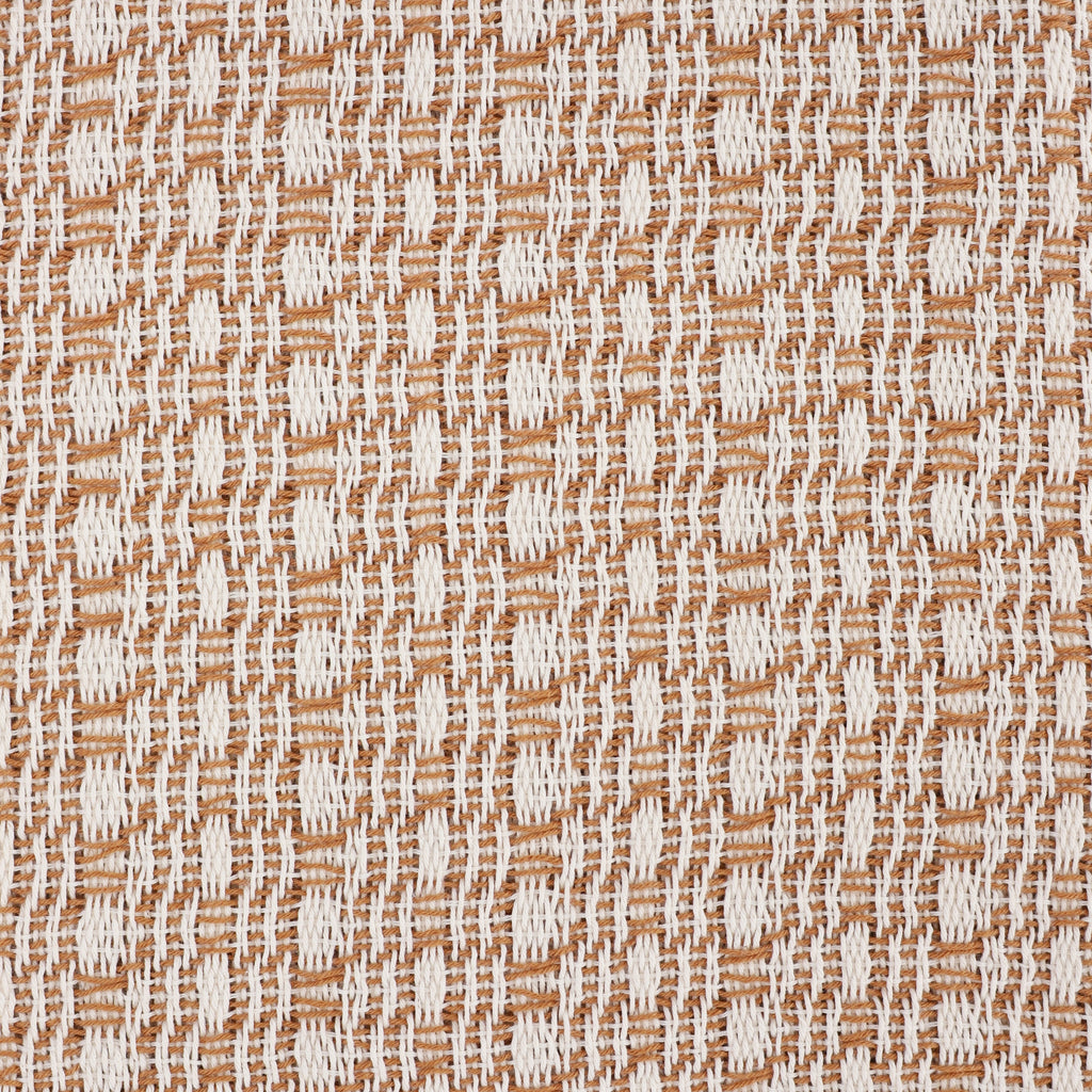 Plaid  en coton tissé à la main - couleur marron et écru -  AINA