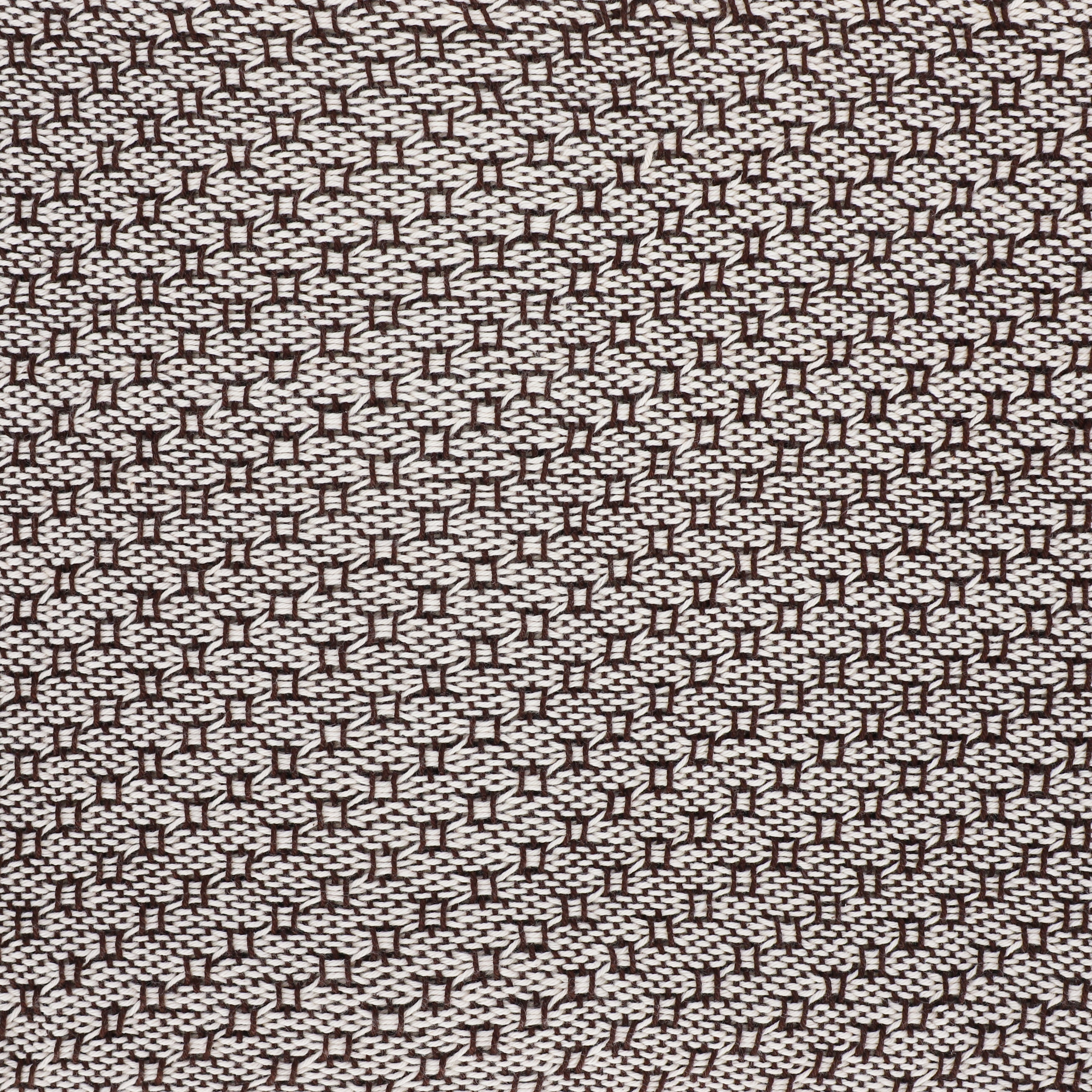 Plaid en coton tissé à la main - couleur marron foncé et écru - SOA