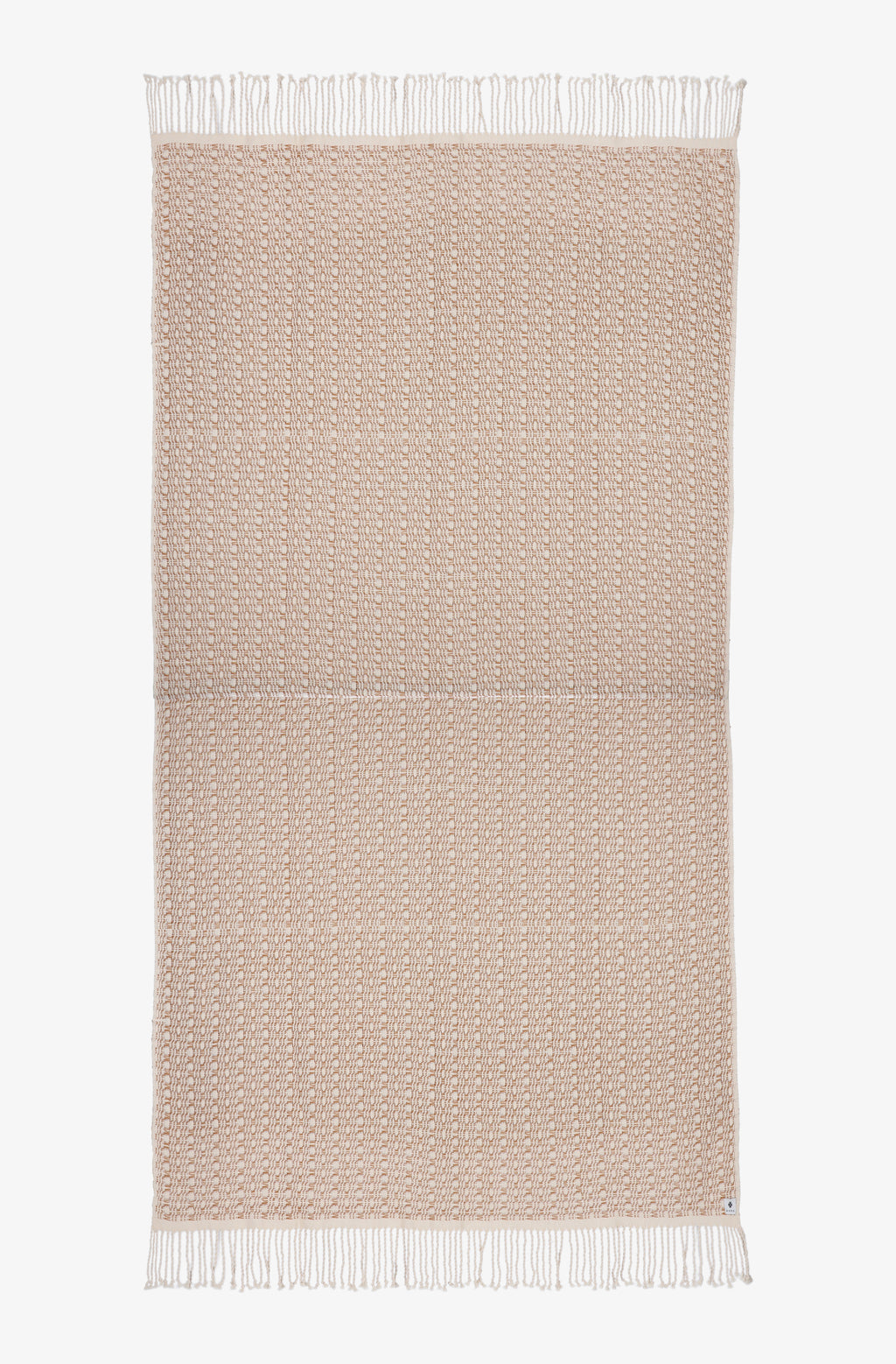 Plaid  en coton tissé à la main - couleur marron et écru -  AINA