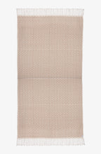 Plaid  en coton tissé à la main - couleur marron et écru -  AINA