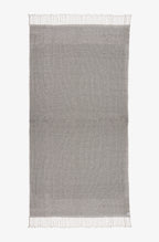 Plaid en coton tissé à la main - couleur marron foncé et écru - SOA