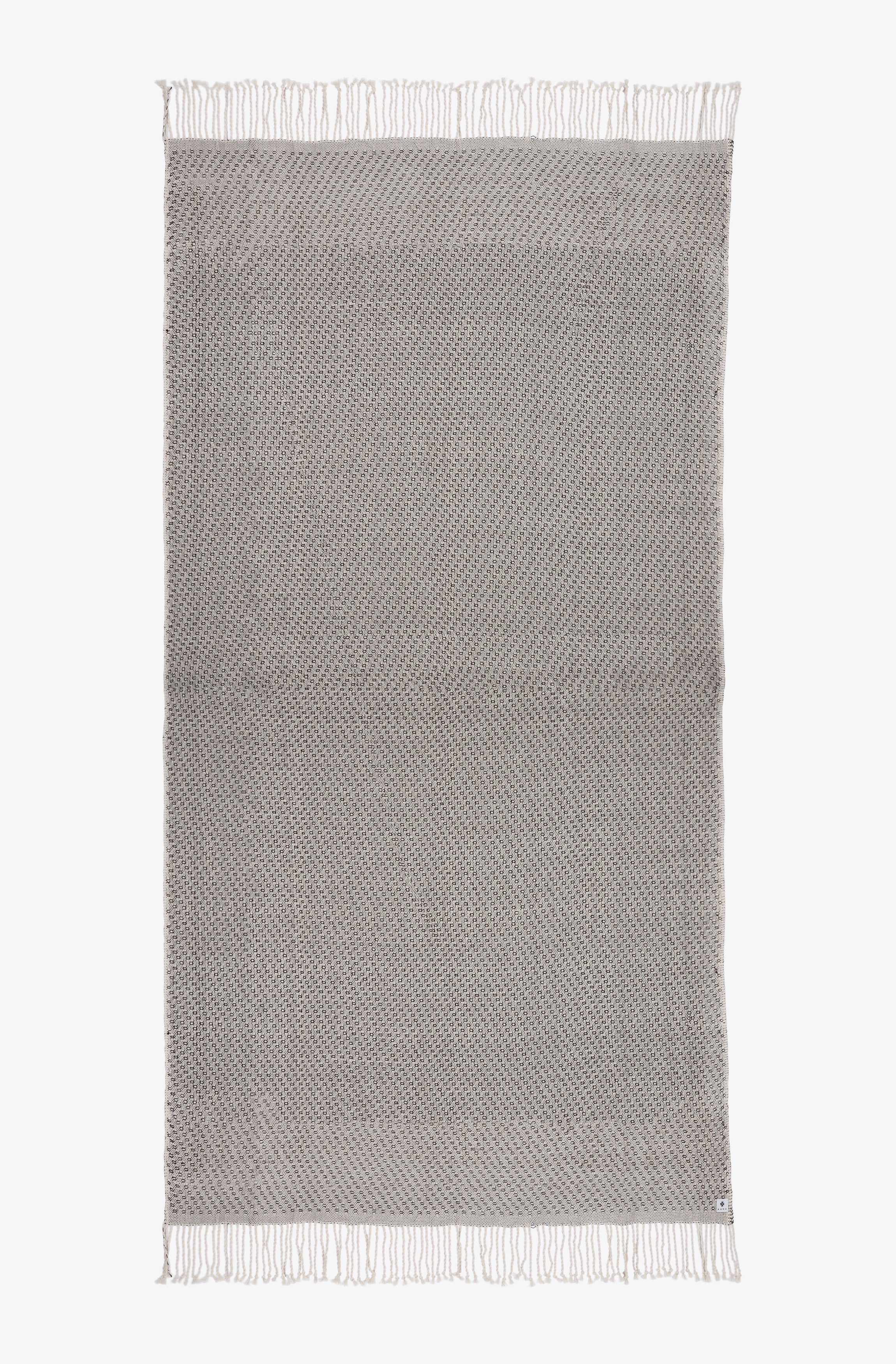 Plaid en coton tissé à la main - couleur marron foncé et écru - SOA