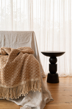 Handgewebte Baumwolldecke Boho — Braun & Ecru — AINA | AHNA Home